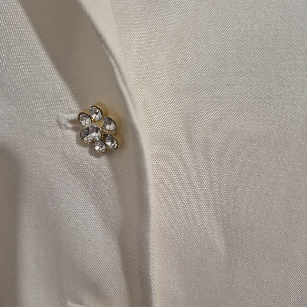 Jones New York Silk Blend Cropped Blazer Ivory Size 12 Classic Workwear Chic - Picture 4 of 5